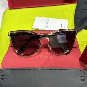 Valentino 34mm Individual Cat Eye Sunglasses Rose gold blue gradiant